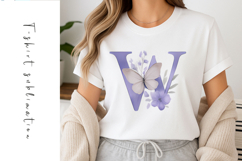 Alphabet, Letters, Monogram, purple flowers Product Image 1