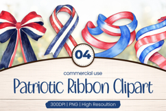 Patriotic Ribbon Clipart PNG Product Image 1