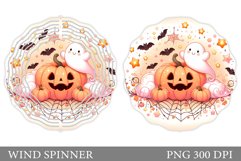 Cute Pumpkin Wind Spinner. Ghost Wind Spinner Design Product Image 1