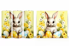Cute Bunny Tumbler Design. Easter Tumbler Wrap Sublimation Product Image 2