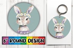 Charming Bunny with Blooms Round Design Product Image 1