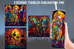 Skeleton Stained Glass Tumbler Wrap Sublimation Designs Product Image 1