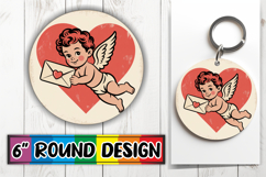 Sweet Circle Car Coaster Design, Cupid Product Image 1