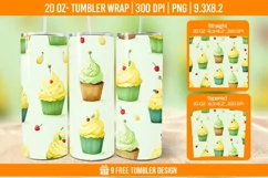 Cupcakes Tumbler Wrap Designs, Sublimation Wrap Product Image 1