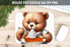 Bear Mouse pad Sublimation - Thanksgiving Animal PNG Design Product Image 1
