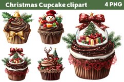 Christmas Cupcake clipart PNG Product Image 1