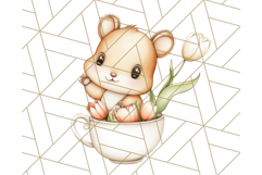 Cute Animals with Tulips PNG, Spring Flower Clipart Download Product Image 5