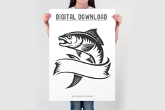 Bass Fishing Monogram SVG Jumping Fish Custom Svg Product Image 2
