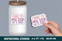 Inspirational Quotes Sticker, Take it one step at a time Sti Product Image 1