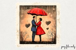 Valentines Romantic Retro Style Stamp Clipart PNG Product Image 1