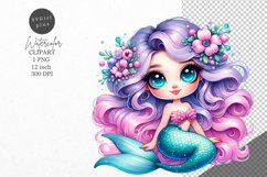 Mermaid clipart, Fantasy clipart, Nursery clipart Product Image 1