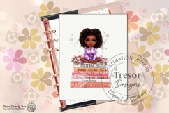 Bride afro american Chibi PNG Bridal Shower stack of Books Product Image 10