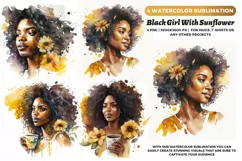 Black Girl With Sunflower | 4 Black Magic Girl Sublimation Product Image 1