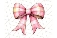 Watercolor Summer Bow Clipart PNG, Coquette Bright Bow Png Product Image 5