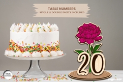 Peony Table Numbers Laser Cut | Glowforge | SVG Product Image 3