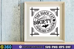 The black cat society familiars welcome SVG, Vintage SVG Product Image 4