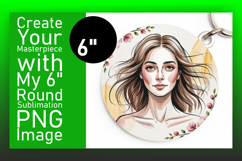 Whimsical Circle PNG Sublimation Design , Beauty Woman Product Image 1