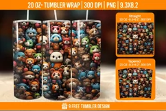 Children Toys Tumbler Wrap Designs, Sublimation Wrap Product Image 1