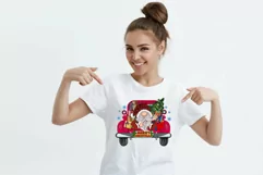 Merry christmas png christmas gnome red truck sublimation Product Image 2
