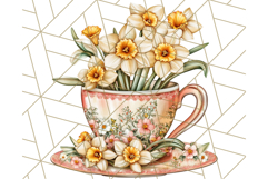 Vintage Floral Teacup Clipart PNG, Blooming Teacups Clip Art Product Image 5
