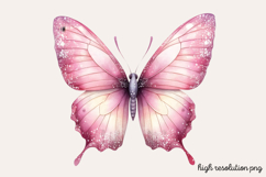 Gilter Pink Butterfly Clipart PNG Product Image 1