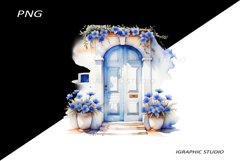 Watercolor Medirerranean Door Clipart Product Image 1