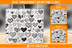 3D Cute Heart Tumbler Wrap Designs, Sublimation Wrap Product Image 1