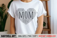 "I Love You Mom SVG for creating heartfelt Mother's Day gifts"
