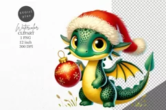 Christmas clipart, Dragon clipart, Winter clipart Product Image 1