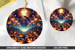 Pumpkin Stained Glass Ornament PNG, Digital Download File Product Image 1