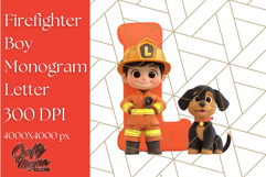Firefighter Boys Alphabet Clipart | Fireman Letters PNG Product Image 7