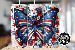 Butterfly Tumbler Wrap for Sublimation - 4th of july Tumbler Product Image 1