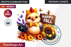 Autumn Cute animals with sign clipart Pumpkin thanksgiving Product Image 1