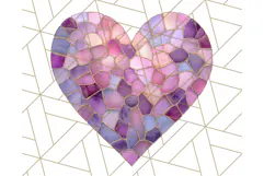 Stained Glass Heart PNG Clipart in Pastel and Bright Colors Product Image 5