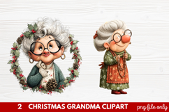 Christmas Grandma Clipart | Cute Holiday Granny PNG Illustra Product Image 1