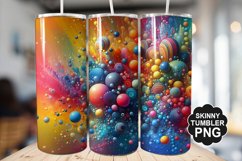 Colored Water Drops Tumbler Warp - Tumbler PNG Design Product Image 1