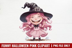 Funny Halloween Pink Clipart PNG Product Image 1
