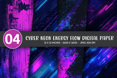 Cyber Neon Energy Flow Digital Paper Product Image 1