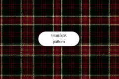 Red Black Tartan Seamless Pattern Digital Paper Background Product Image 1