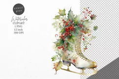 Christmas clipart, Ice skates clipart, Winter clipart Product Image 1