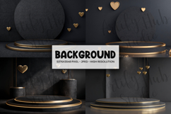 Dark Gold Heart Luxury Podium Background Product Image 1