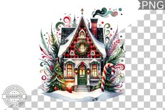 Christmas House Sublimation - Clipart PNG Design Product Image 1