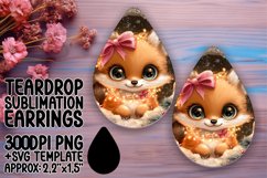 Unique Teardrop Earrings Artwork for Crafting , Christmas An Product Image 1