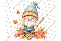 Fall Gnome PNG Clipart, Cute Autumn Gnomes with Pumpkins Product Image 5