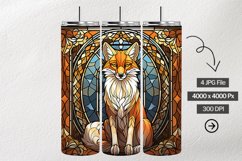 Fox Stained Glass Square Coaster - 04 Variations Product Image 1