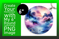 Stylish Circle PNG for Coaster Design , Watercolor Patter Product Image 1