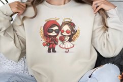 Couple Cupid For Valentine Clipart PNG Product Image 1