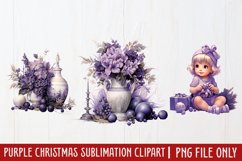 Purple Christmas Sublimation clipart Product Image 1