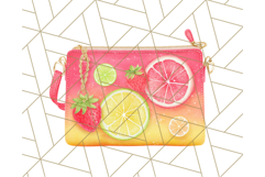 Strawberry Red Lemon Yellow Summer Clipart PNG, Summer Icons Product Image 5