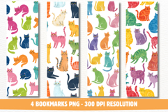 Whimsy Cats Bookmarks Png Product Image 1